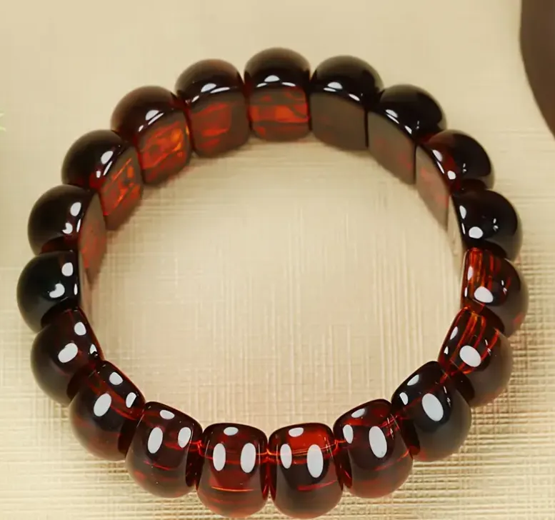 Natural Amber Blood Vein Bracelet - Image 3