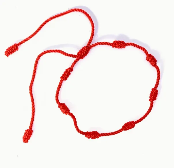 Red Rope 7 Knot Lucky Bracelet-4pc set - Image 2