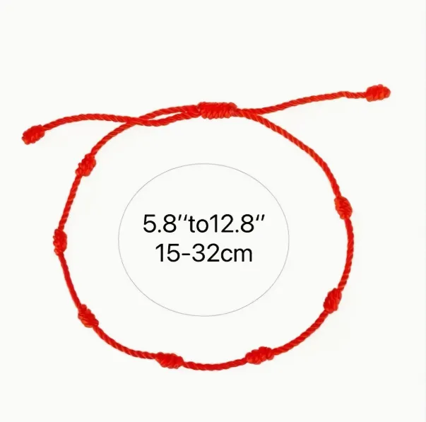 Red Rope 7 Knot Lucky Bracelet-4pc set - Image 3