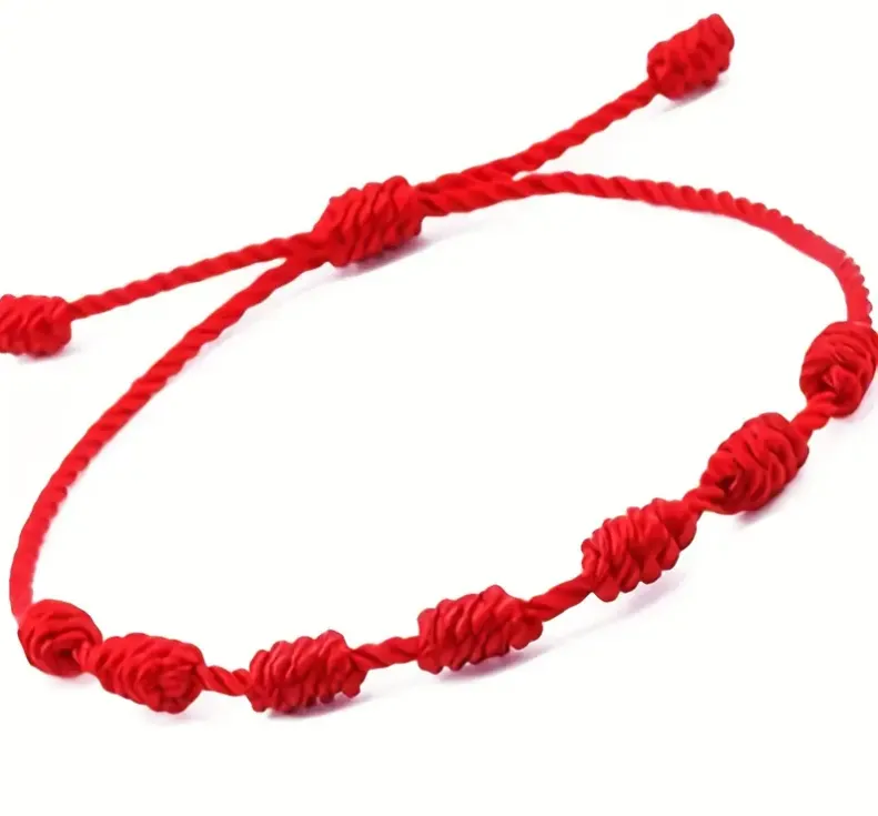Red Rope 7 Knot Lucky Bracelet-4pc set