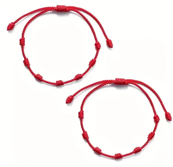 Red Rope 7 Knot Lucky Bracelet-4pc set - Image 5