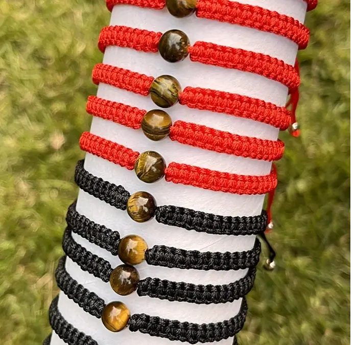 Tiger Eye Stone Threaded Bracelet