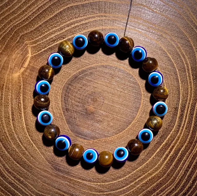 Tiger eye with Evil Eye Stone Bracelet