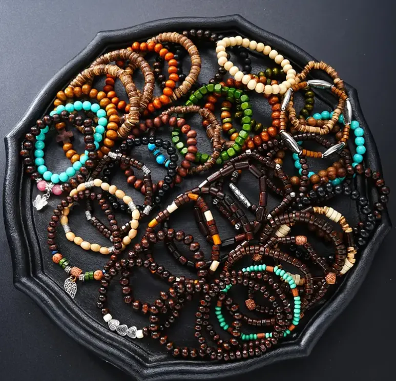Wooden Beads Bracelets set of 5
